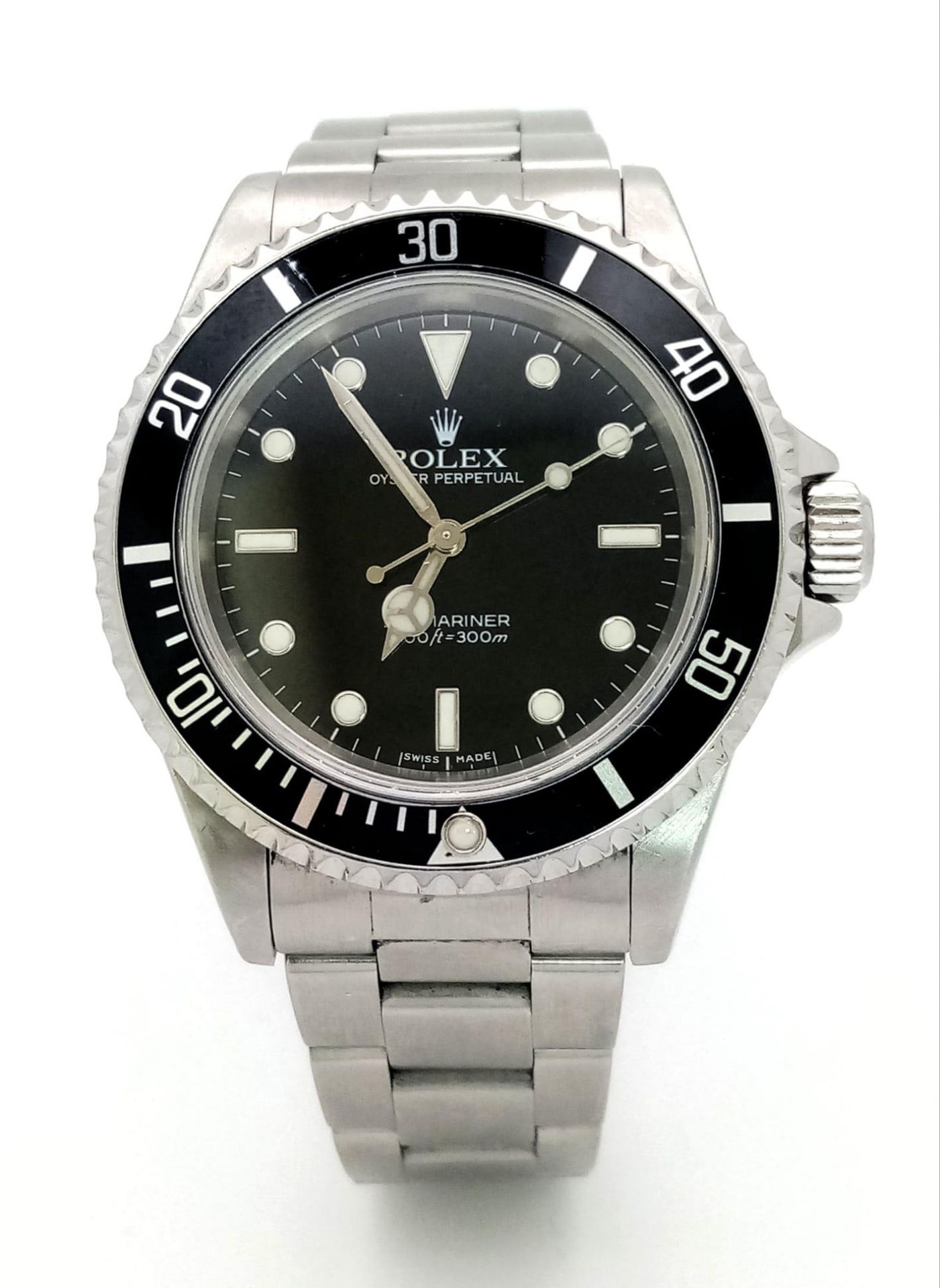 A stainless steel ROLEX OYSTER PERPETUAL SUBMARINER 1000ft/300m diver's watch. Case 40 mm, black