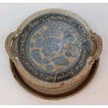 A hand made, artisan’s studio, stone ware, cheese plate with ornate lid in excellent/unused
