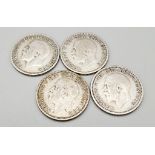 A Parcel of 4 1921 George V Half Crown Coins. 1 x Good & 3 Very Good. Condition. 55.08 Grams 500