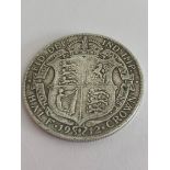 SILVER HALF CROWN 1912 in very fine/extra fine condition. Having raised and clear detail to both