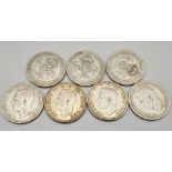 A Rare Full Set of 7 Fine Condition WW2 Silver Six Penny Coins 1939-1945. Inclusive (500 silver