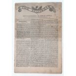 Issue No 1 of the Scotsman, January 25th 1817. In good condition for a 200 year old paper.