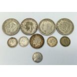 Small Collection of Pre 1946 Silver Coins. Please see photos for conditions.