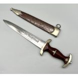 3rd Reich Niederrhein District S.A Dagger with full Rohm inscription. Maker Solinger Metall