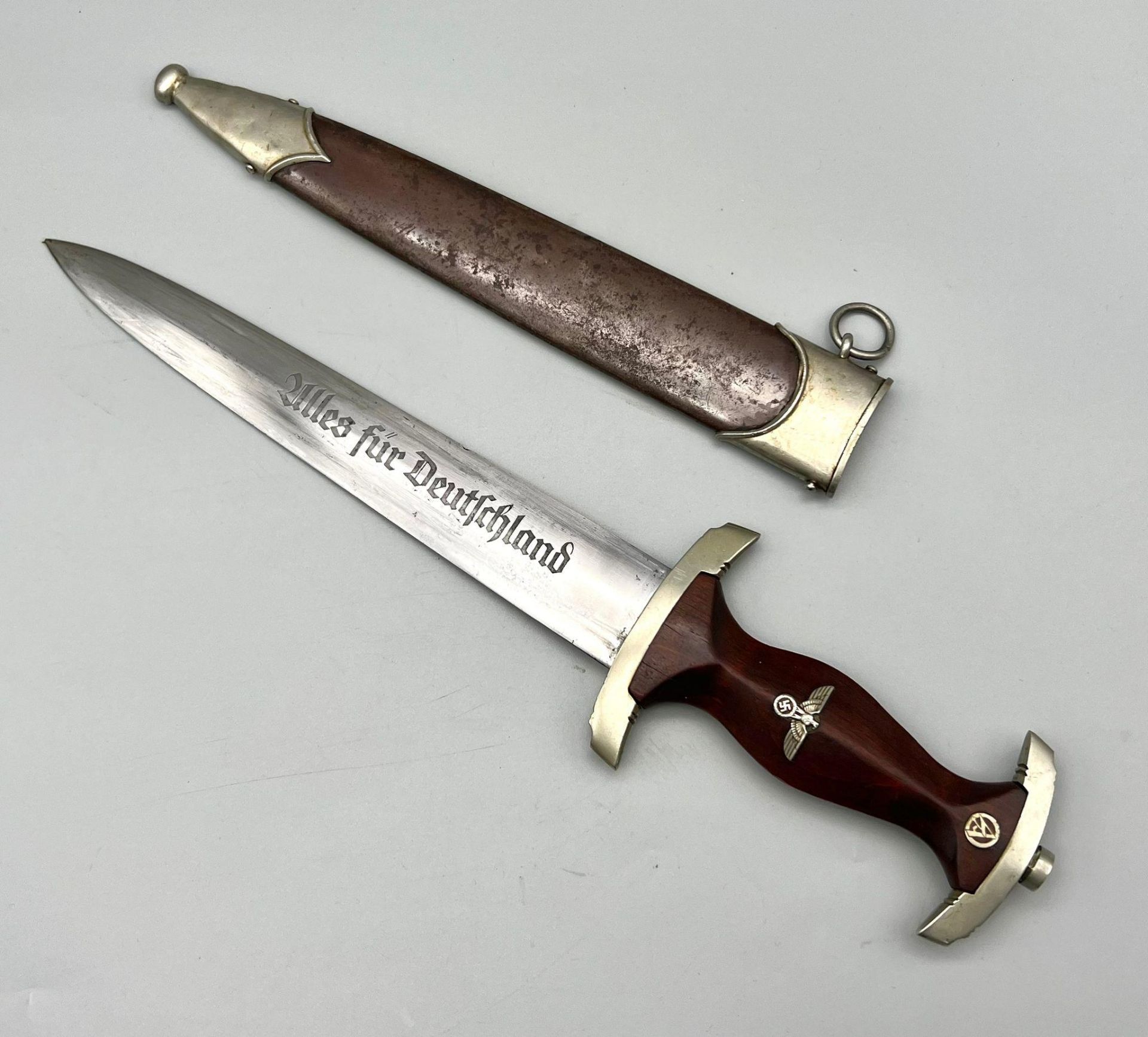 3rd Reich Niederrhein District S.A Dagger with full Rohm inscription. Maker Solinger Metall