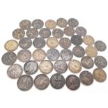 A Small Collection of 39 Farthing Coins - Mostly late 1800s. Different grades - please see photos.