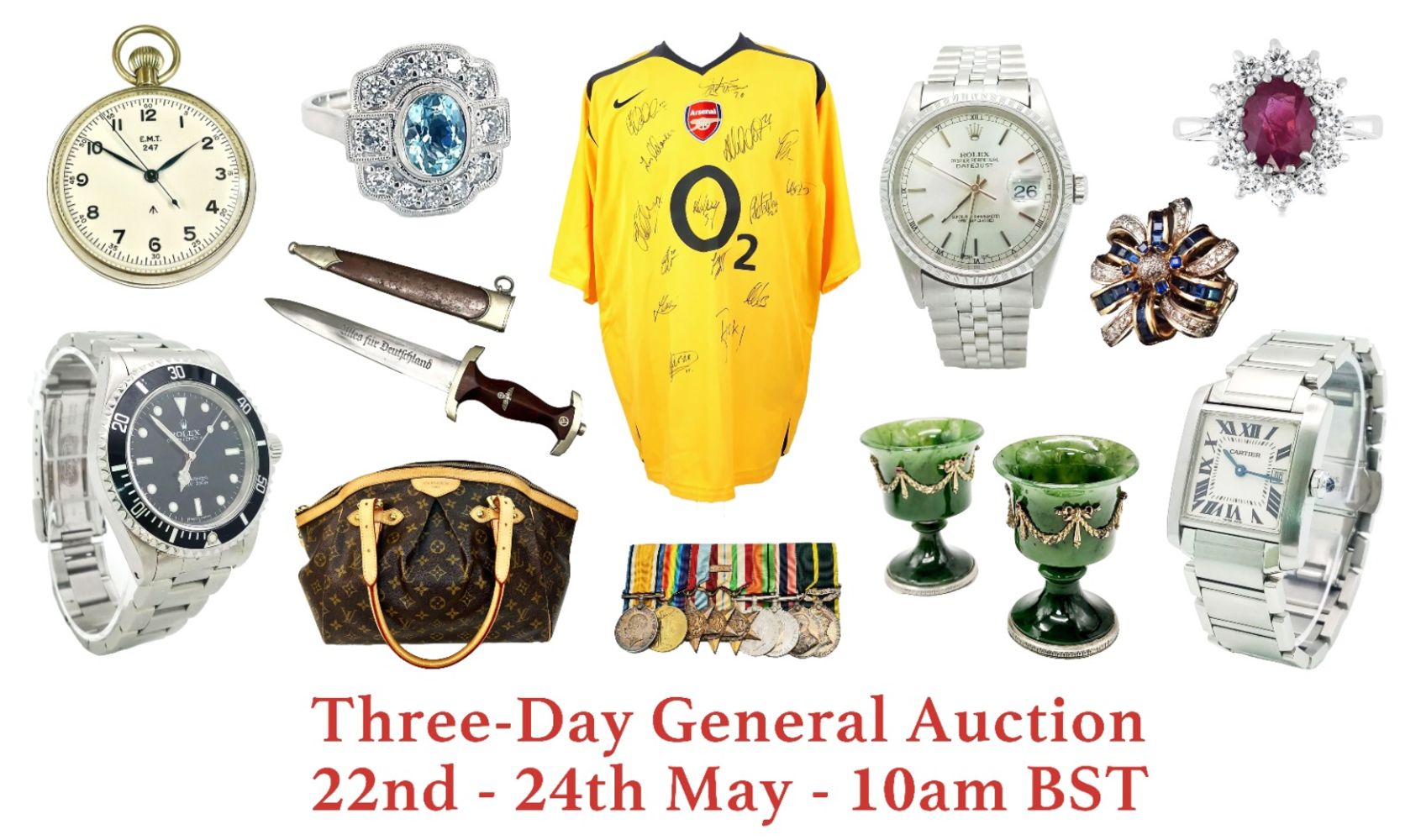 Three-Day General Auction (Jewellery, Watches, Militaria, Antique and Collectables)