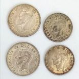 A Parcel of Four Mint State 1937 Half Crowns & Two Shillings (2 of each- 500 silver)-51.01 Grams.