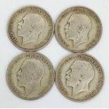 A Parcel of 4 1921 George V Half Crown Coins. 1 x Good & 3 Very Good Condition. 55.08 Grams 500