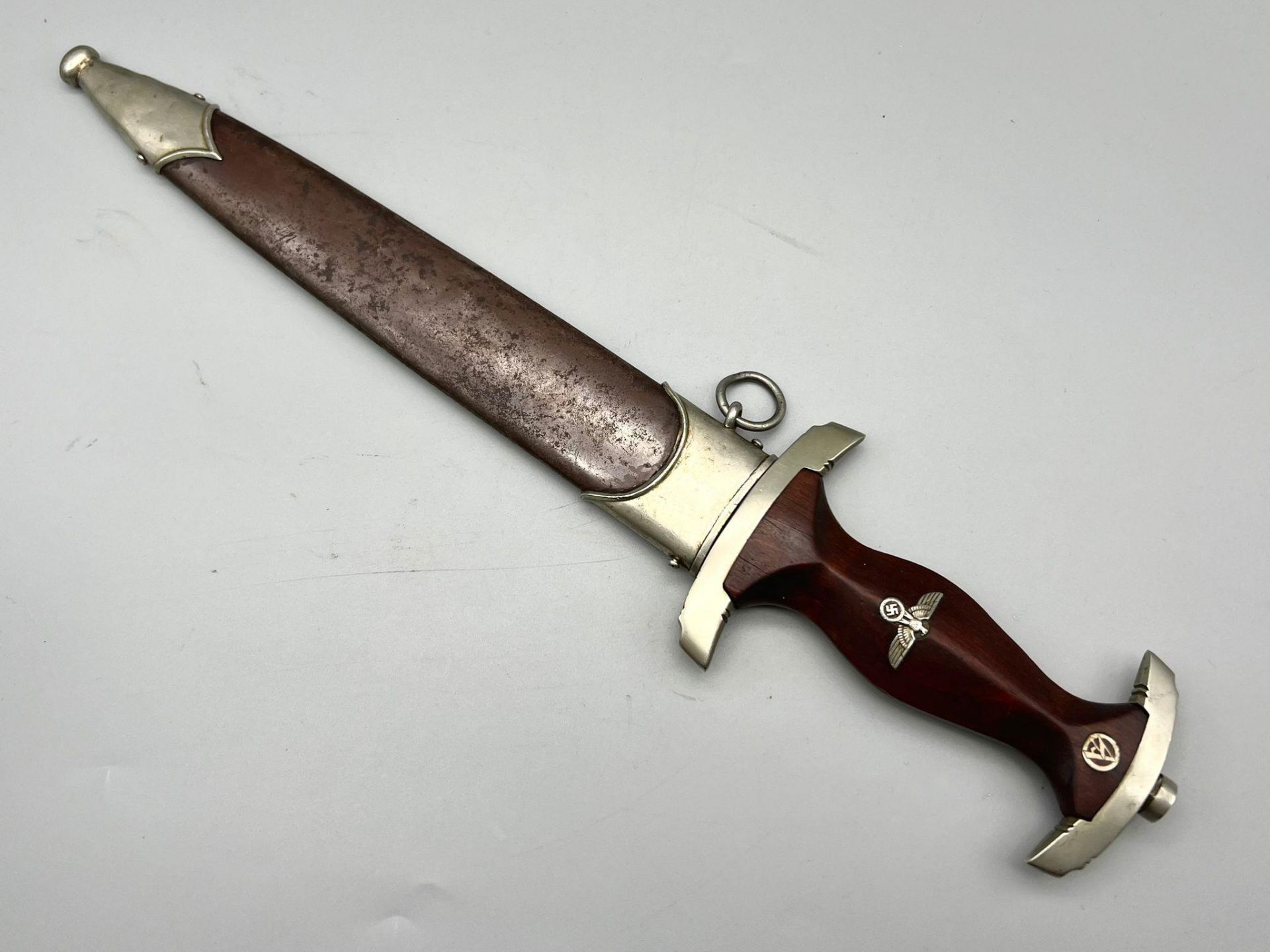 3rd Reich Niederrhein District S.A Dagger with full Rohm inscription. Maker Solinger Metall - Bild 6 aus 7