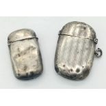 Two Antique Sterling Silver Vesta Cases. A/F. 42.25g total weight.