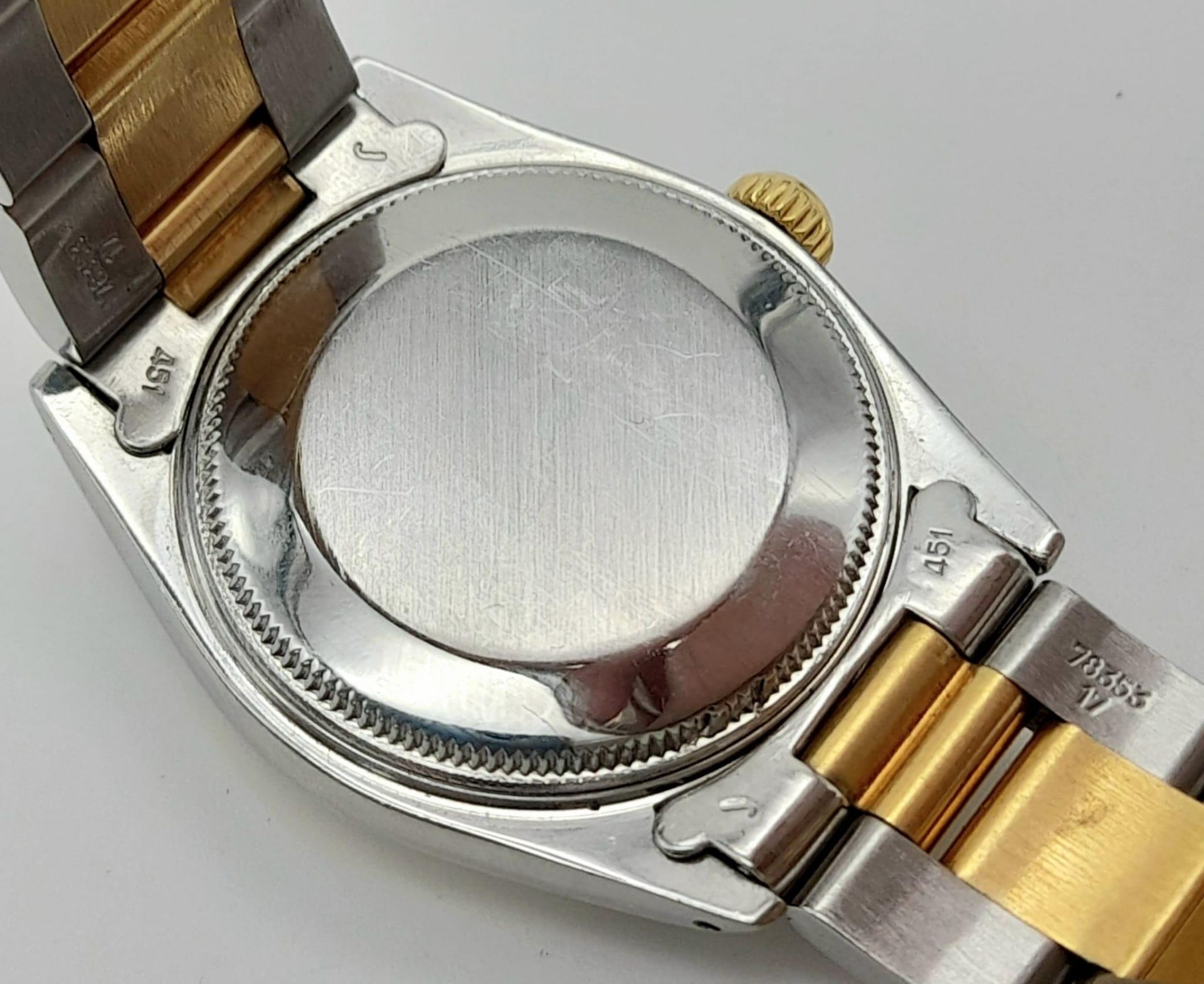 A bimetal ROLEX OYSTER PERPETUAL DATEJUST watch. Stainless steel case 31 mm, 18 K yellow gold - Bild 7 aus 7