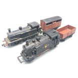 Two Vintage French Jouef Model Trains (13cm) with two extra cars.