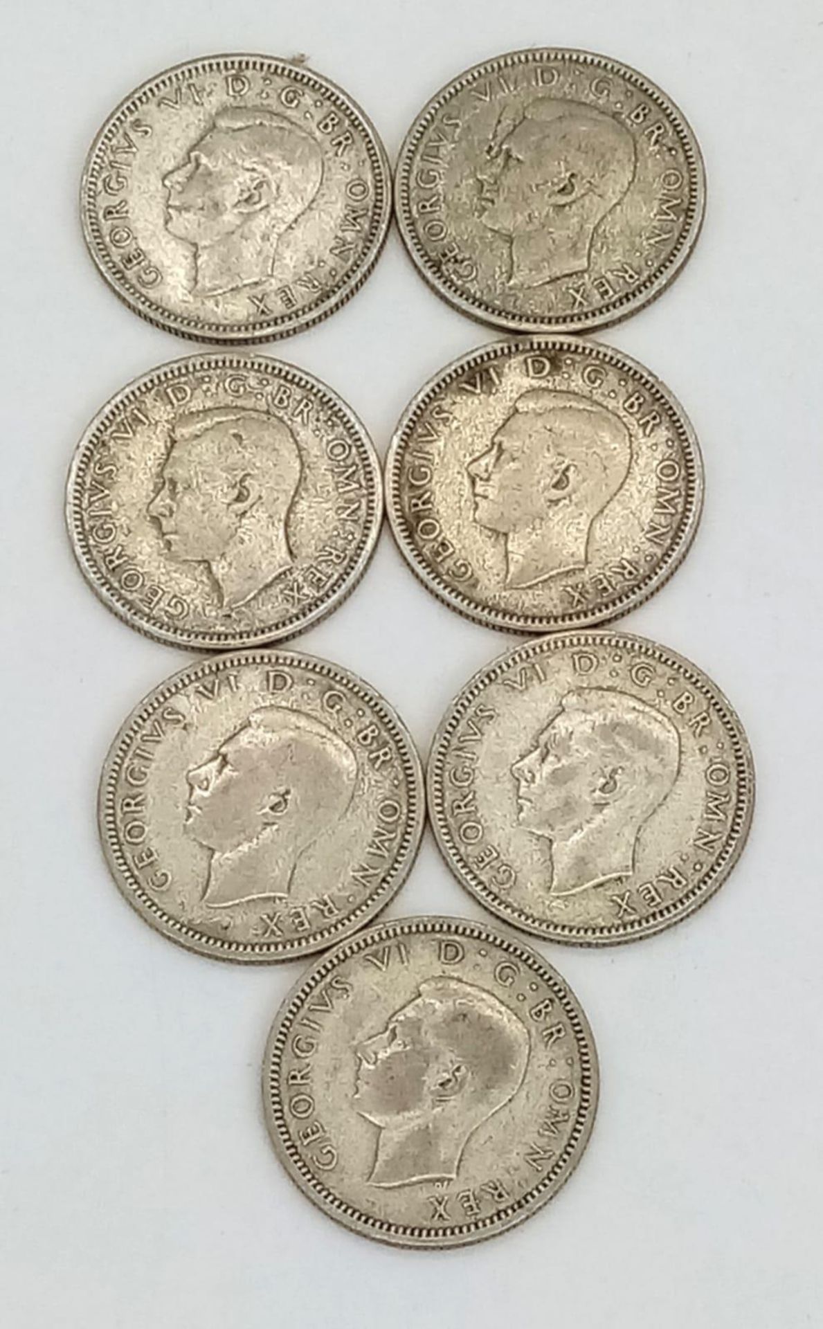 A Consecutive Date Run of 7 x WW2 Silver Sixpences 1939-1945 Inclusive- Very Fine to Extremely