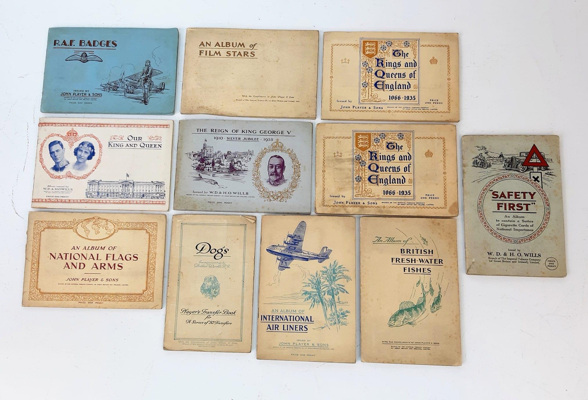 A Brilliant Collection of Eleven Vintage and Antique Cigarette Card Books. All filled. To Include: