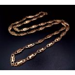 A Vintage 9K Yellow Gold Intricate Link Necklace. 44cm. 7.1g