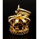 9k yellow gold crown charm 1.1g