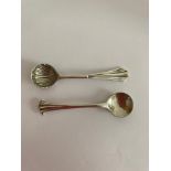 2 x Antique SILVER CONDIMENT SPOONS To include hallmarks for London 1887, and Sheffield 1904. Both