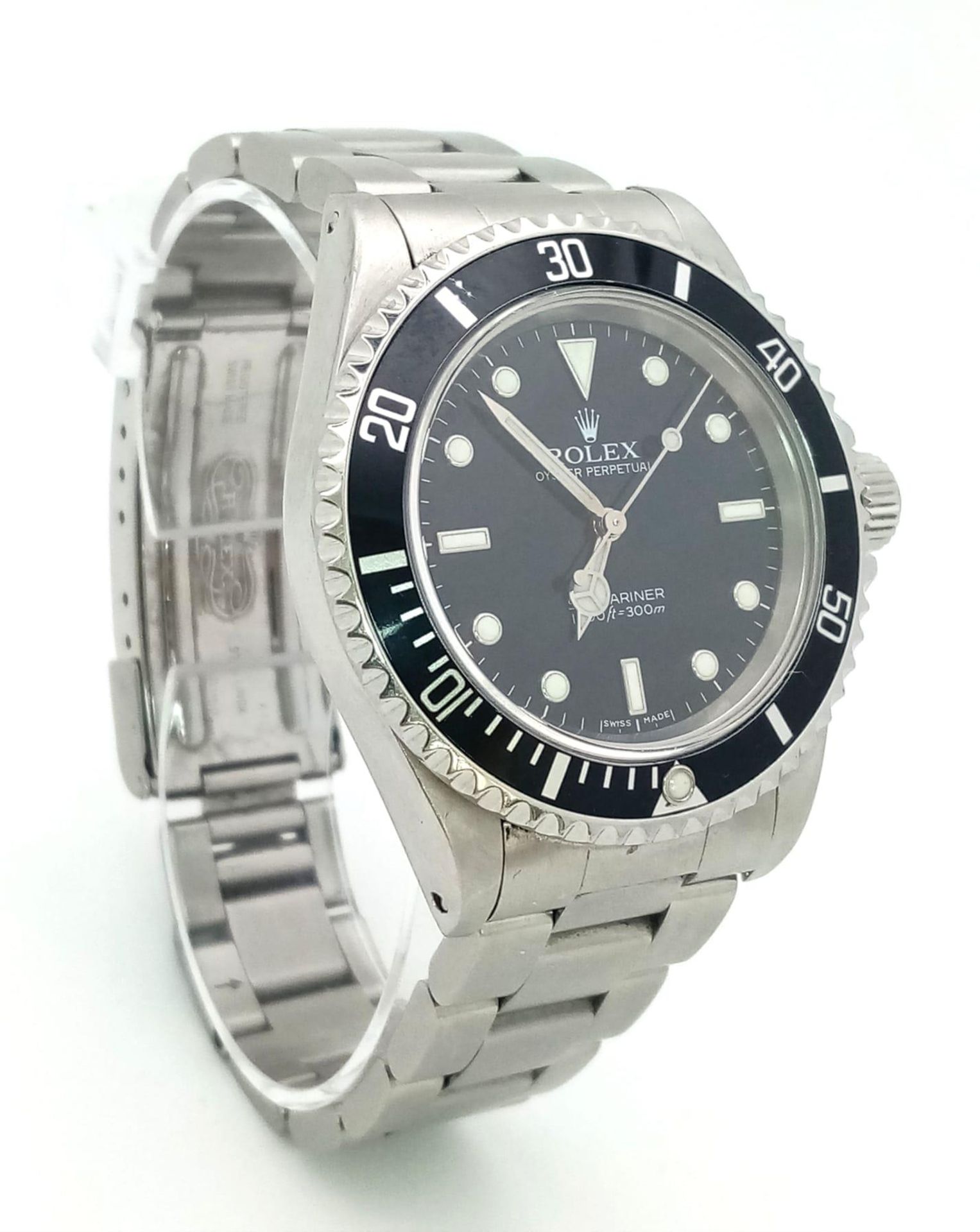 A stainless steel ROLEX OYSTER PERPETUAL SUBMARINER 1000ft/300m diver's watch. Case 40 mm, black - Bild 2 aus 10
