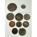 A Parcel of Ten 18th & 19th Century Antique Coins; Comprising 1765 Dutch 1 Duit-Very Fine, 1809