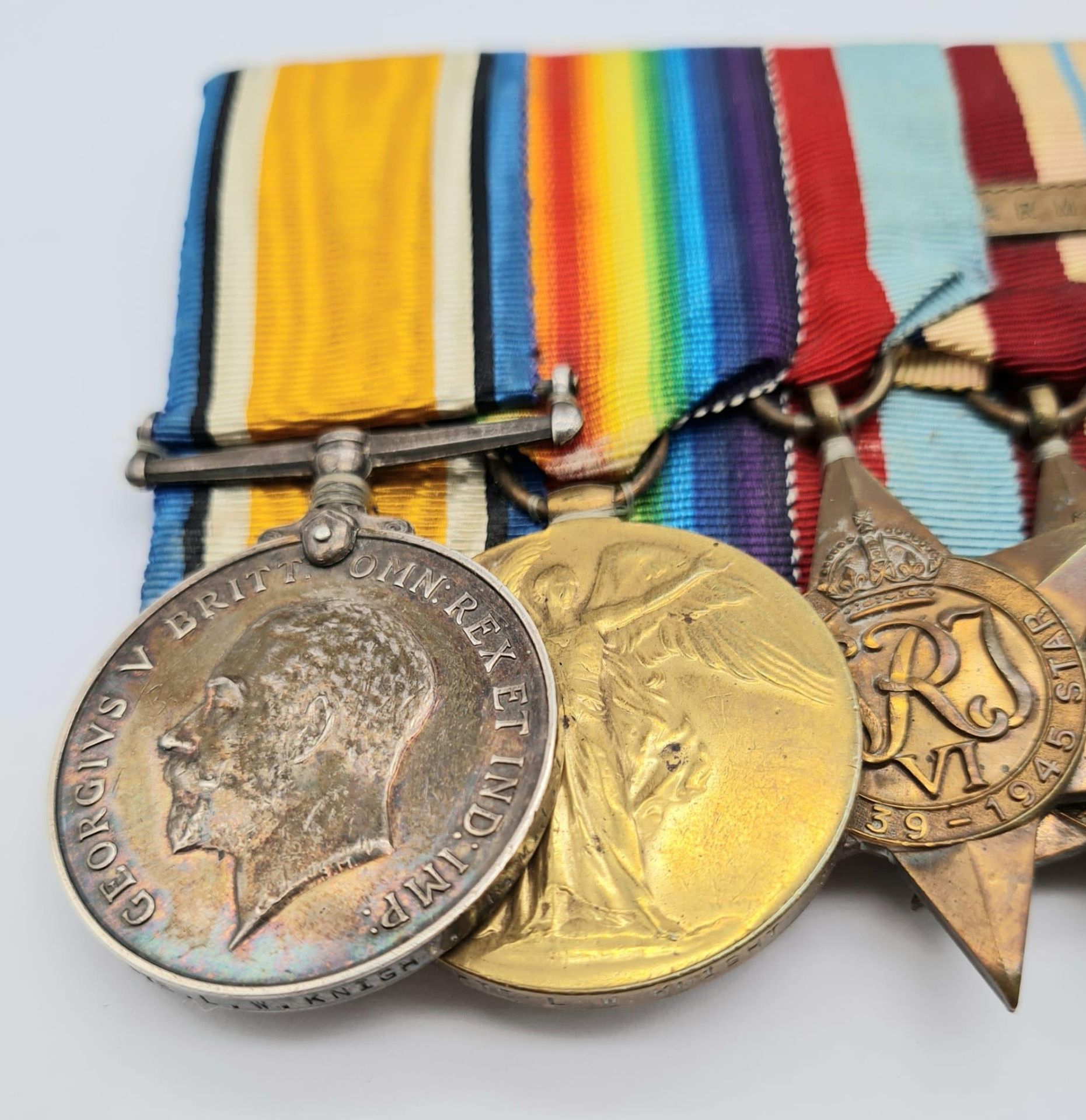 Group of nine medals awarded to Private and later Warrant Officer Class 2 Leonard Wilfred Knight who - Image 2 of 6