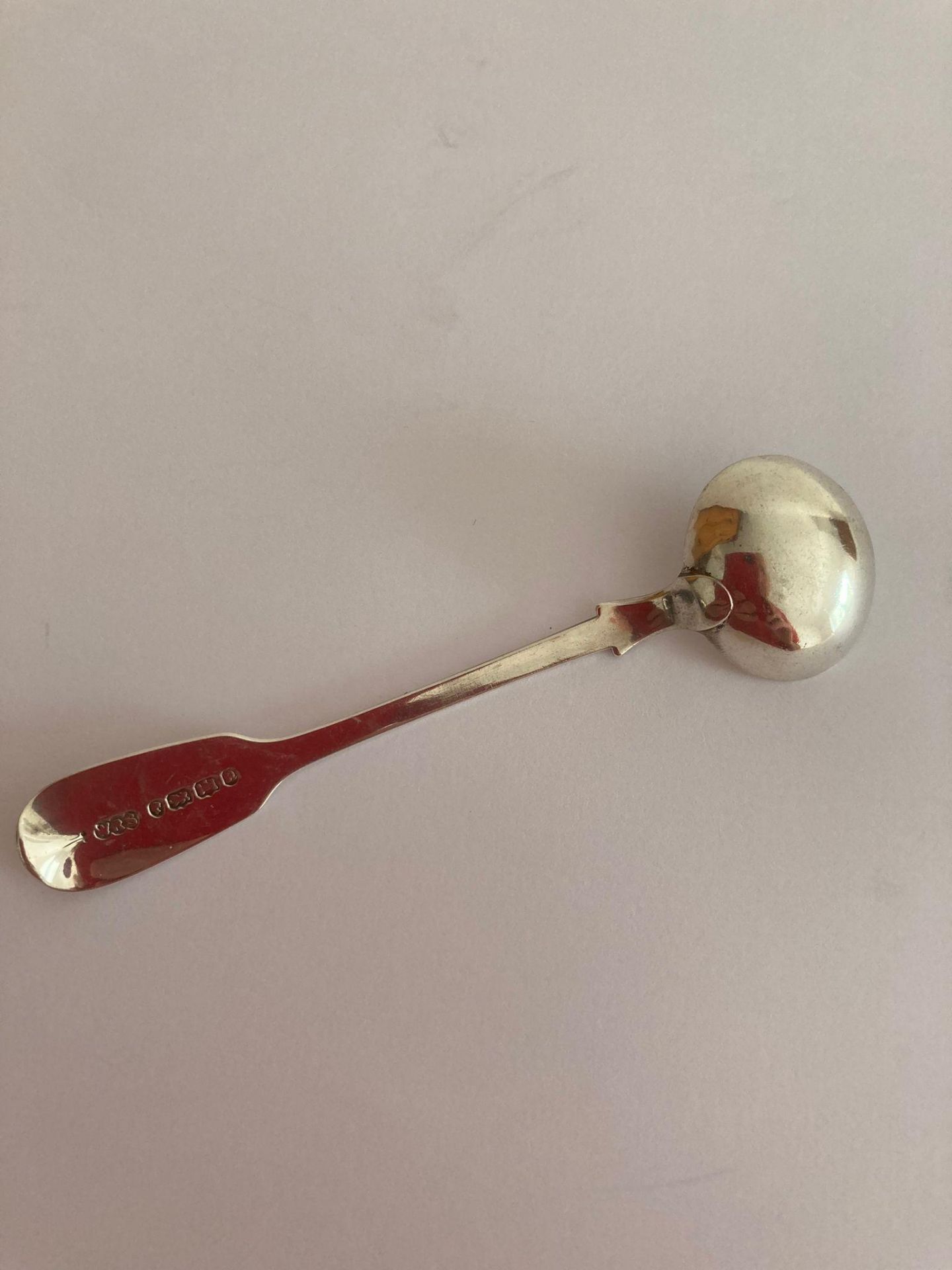 Antique SILVER CONDIMENT /MUSTARD SPOON. Having early Victorian hallmark for William Rawlings - Bild 2 aus 3