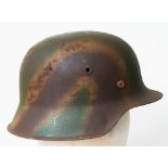 WW2 Germany, Normandy M42 Helmet. Stamped E.T. 62 for the factory Eisenhutten Werke, Thale Size 62.