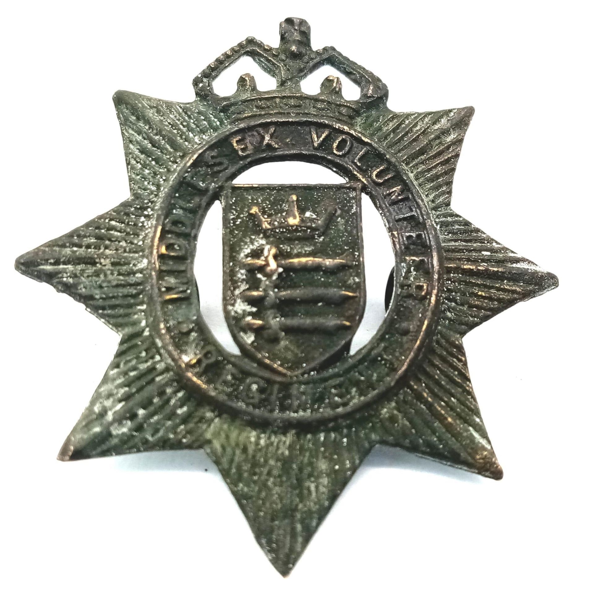 WW1 British 1st Volunteer Battalion the Middlesex Regiment Cap Badge.