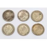 A Parcel of 6 Pre-1947 Consecutive Run Dates Silver Six Penny’s From 1926 to 1931 Inclusive. 15.91