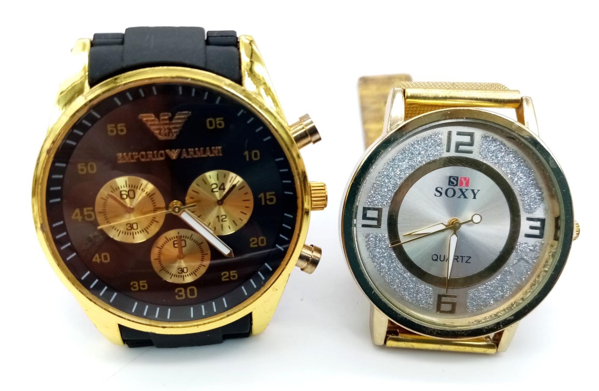 SELECTION OF 5 WATCHES MARKED AS EMPORIO ARMANI, GENEVA, RED HERRING, SOXY & LTD WATCH AF - Image 2 of 5
