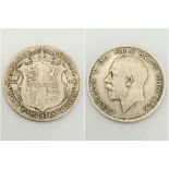 A Pre-1920 (Dated 1918) Very Good Condition Silver Half Crown Coin (925 Silver) 14 Grams Weight.