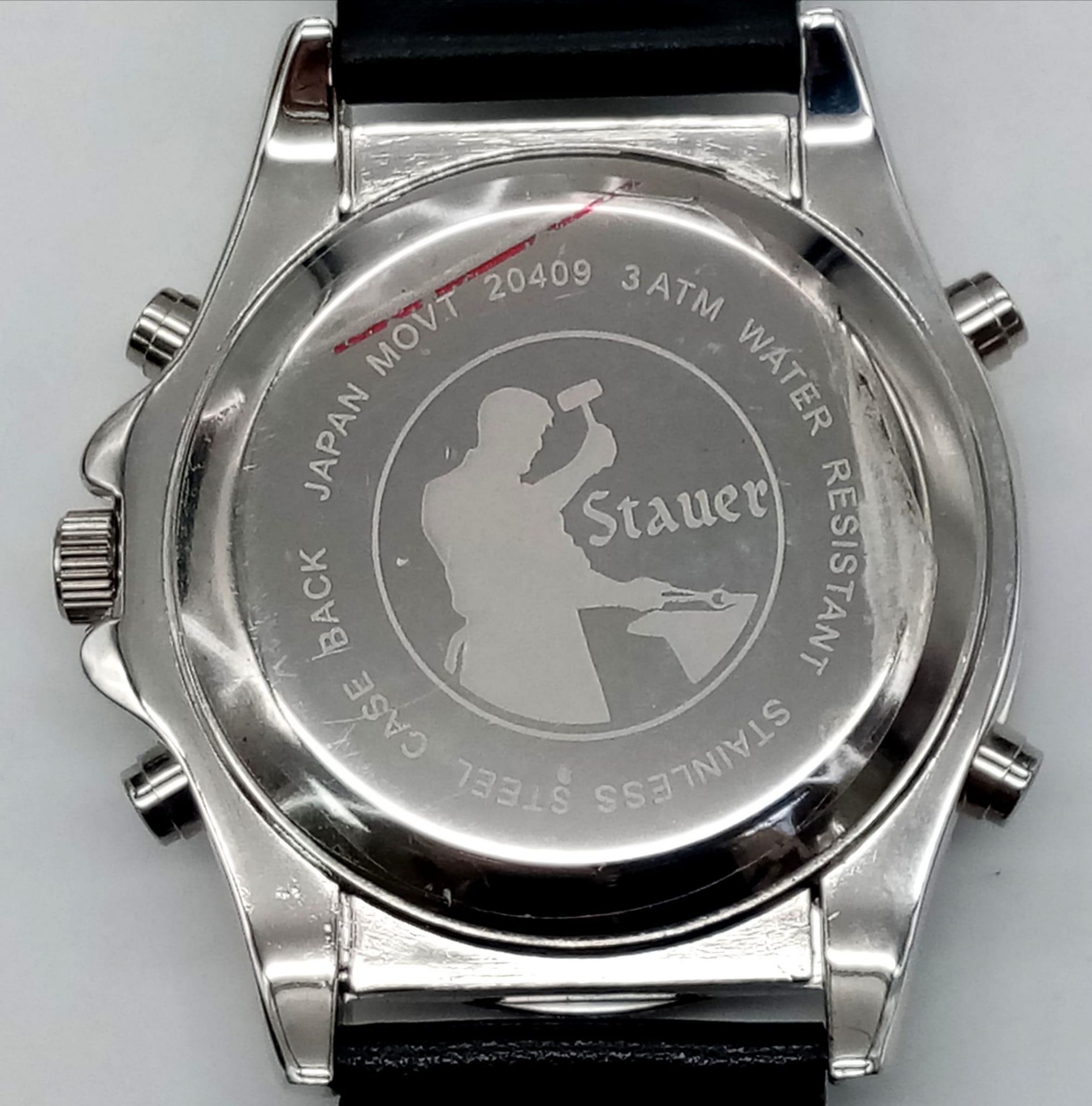 A Stauer Oversized Analogue and Digital Gents Watch. Stainless steel strap and case - 47mm. Black - Image 5 of 6