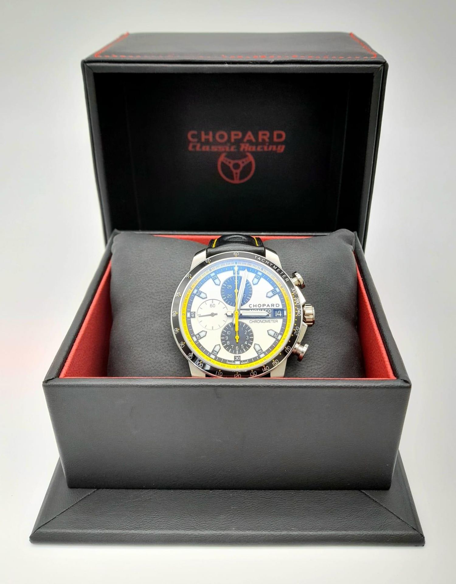 A Chopard Grand Prix de Monaco Historique Chronograph Gents Watch. Black leather strap. Titanium - Bild 9 aus 11