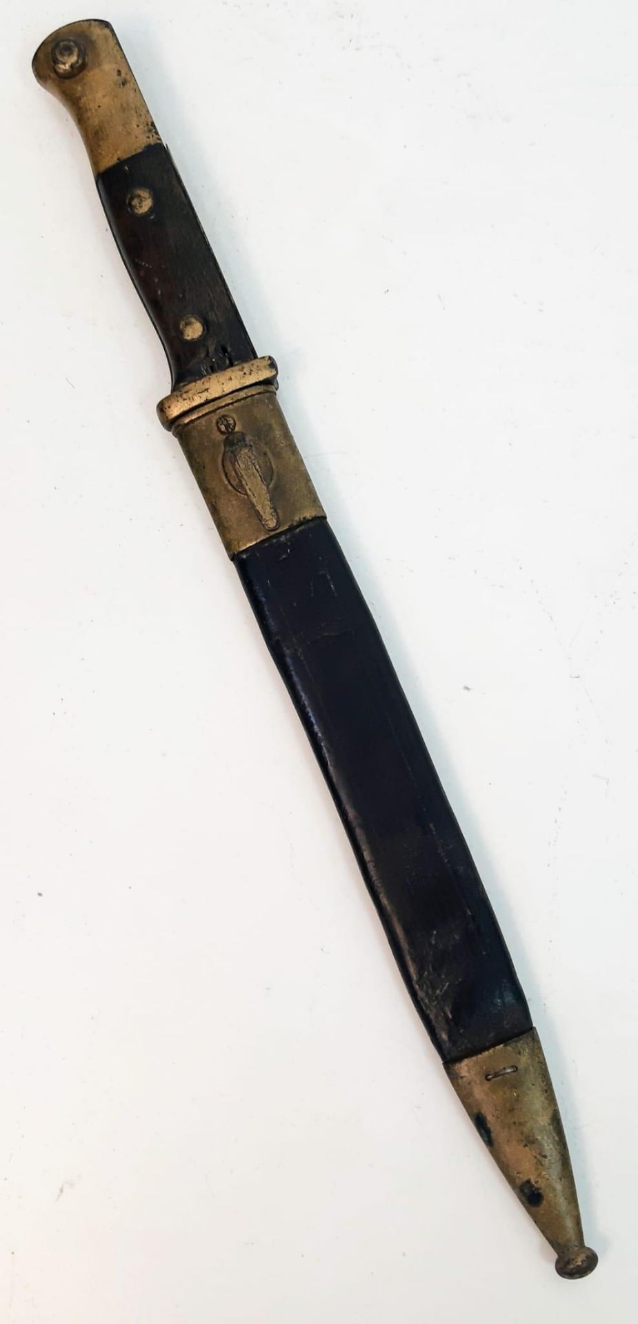 WW1 Imperial German Mauser M1871/84 Dress Bayonet by “Rich A. Herder”. Much of the gold paint - Image 5 of 6