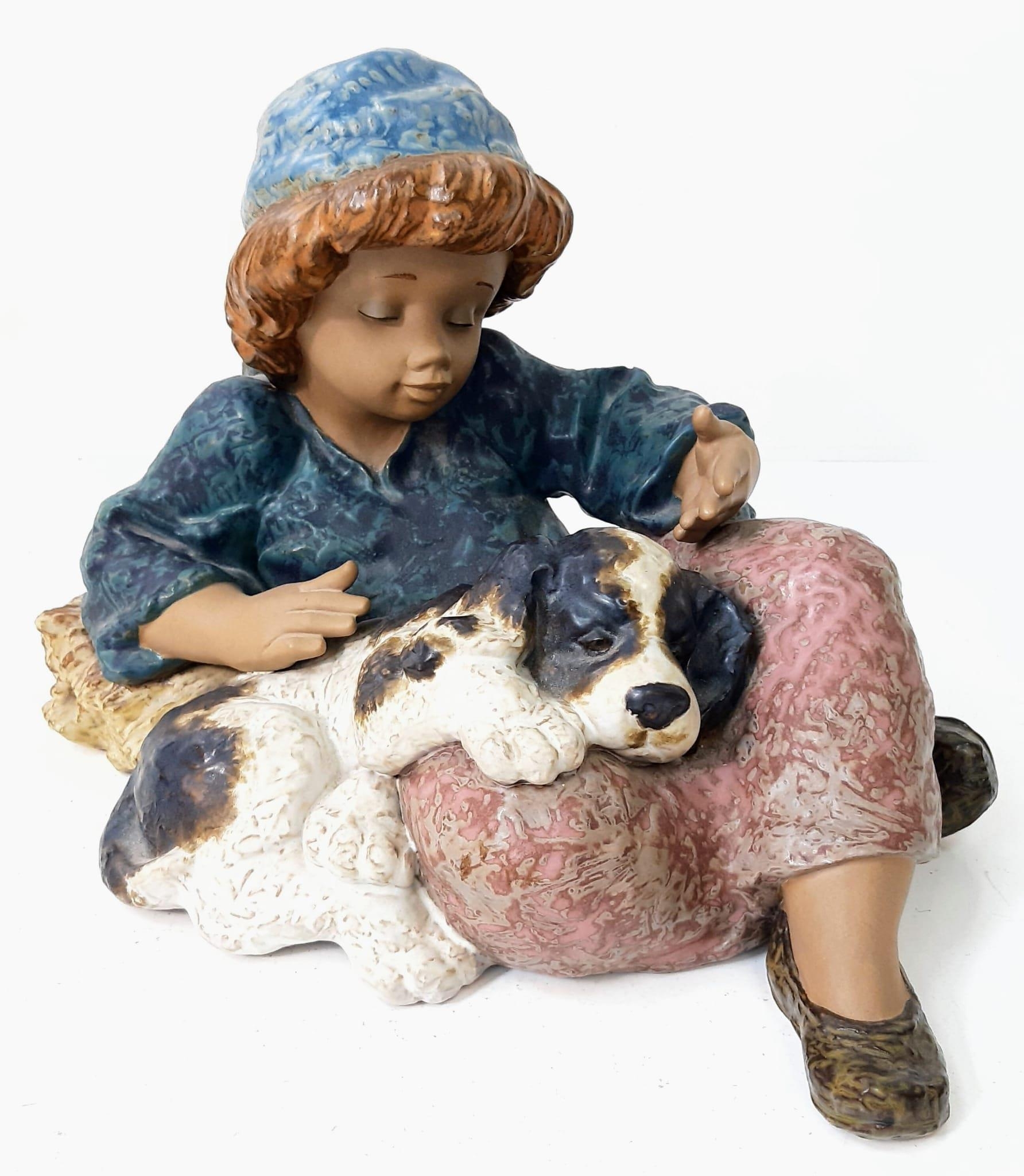 A Vintage Rare Lladro: Let's Rest Ceramic Figure. Hand made in Spain - 1989. 36 x 24cm. In good