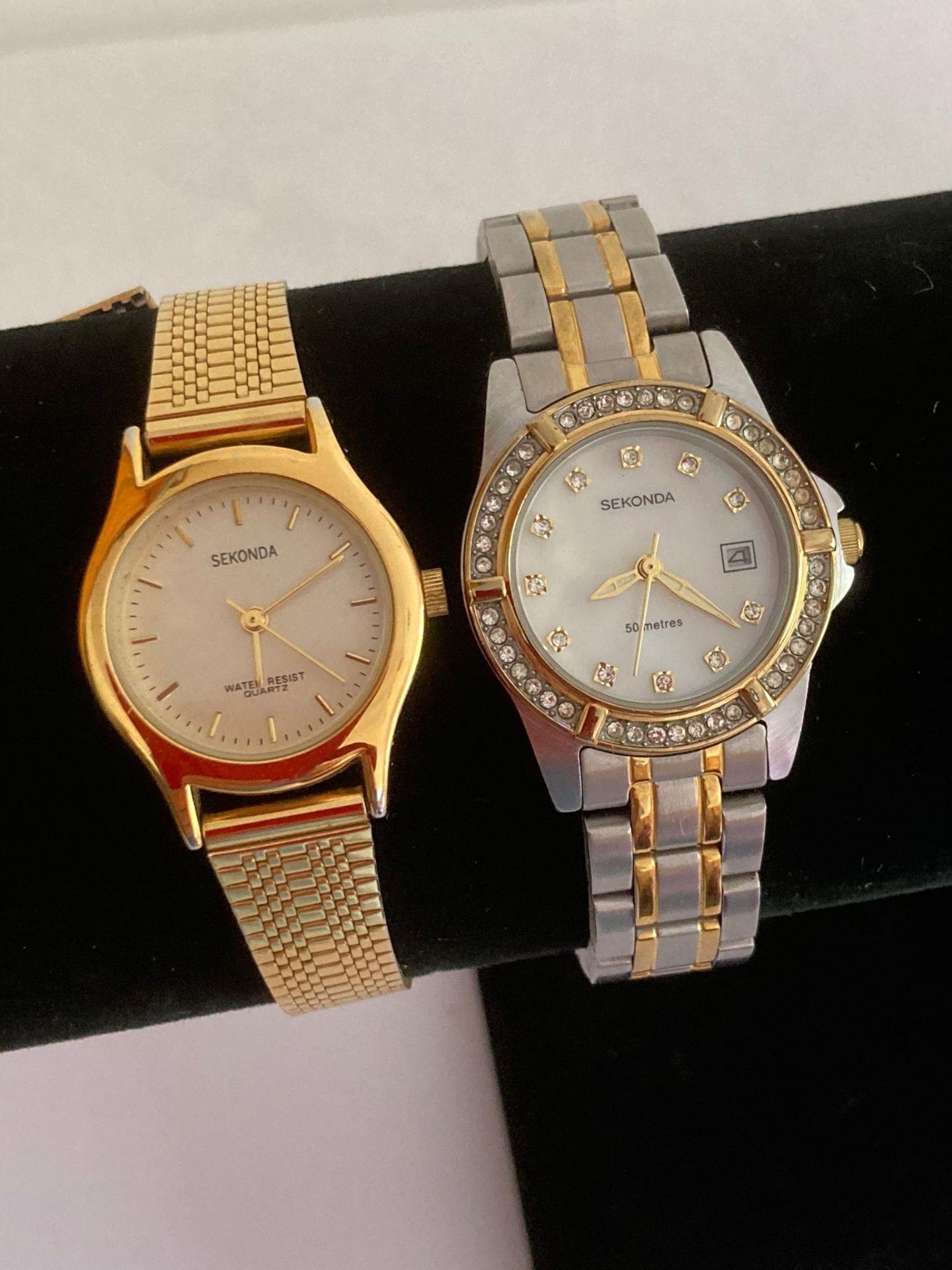 2 x ladies SEKONDA Quartz Wristwatches. To include the jewelled Two tone N4174, Together with the