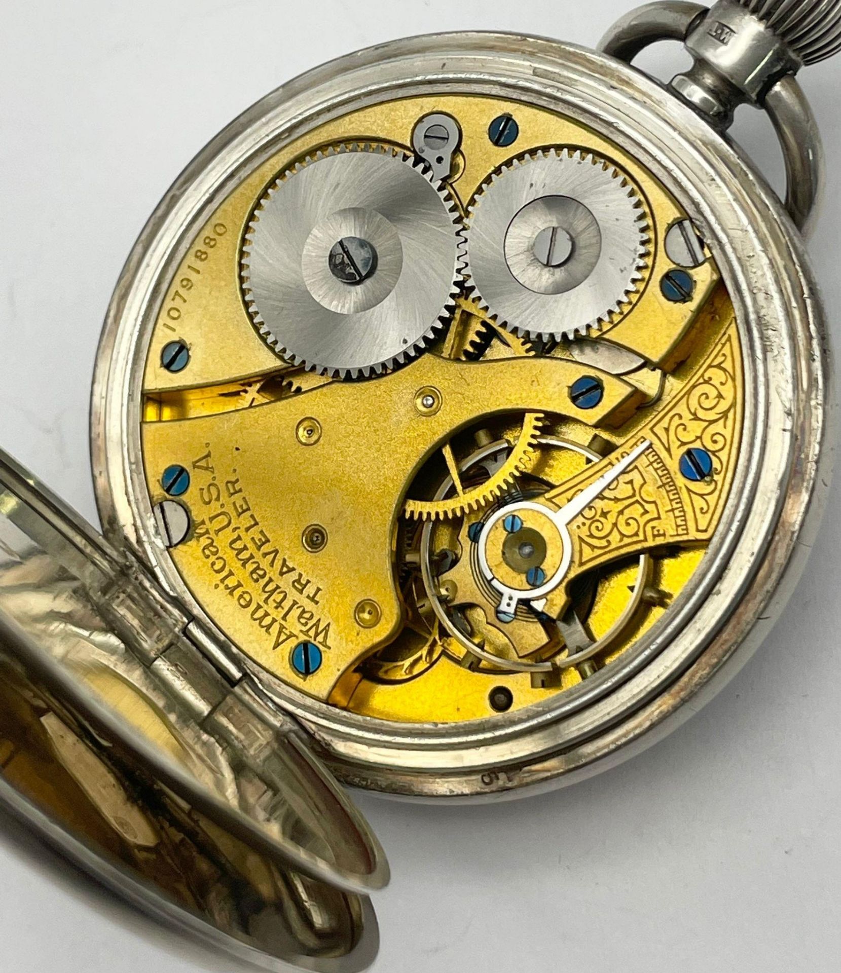 A Waltham Pocket Watch, Top winder, Hallmarked Silver in Good Condition (overwound), Plus Solid - Image 5 of 10