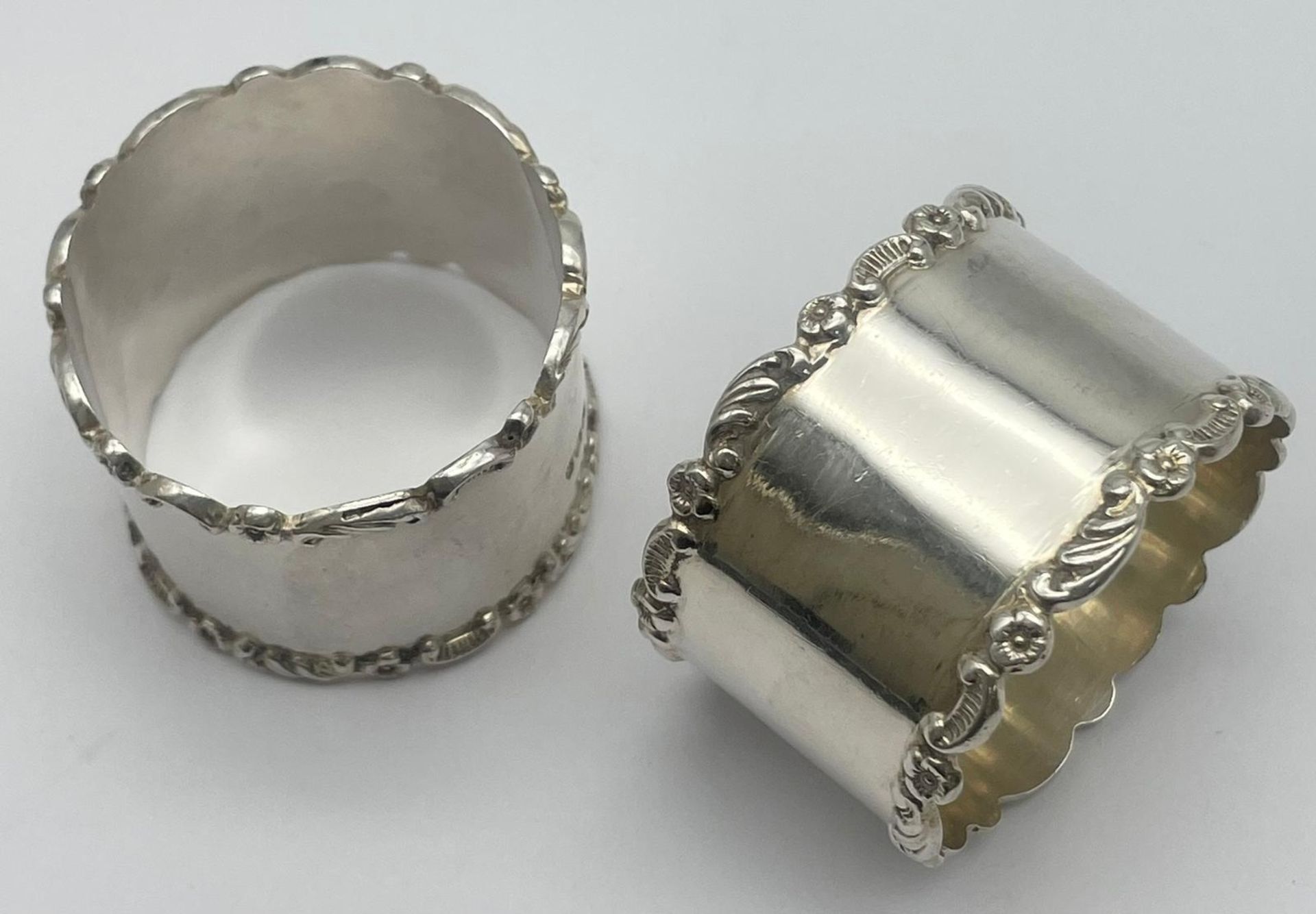 A Selection of Silver Items, Including 2x Napkin Rings, 2 x Silver Salts and a Bookmark. Total - Image 5 of 8