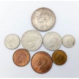 A George VI 1937 Complete Coin Set - Half Penny to Crown. 8 coins in total. Please see photos for