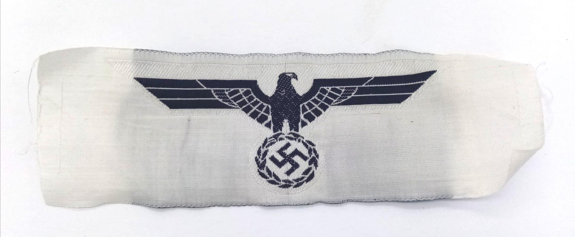 WW2 German Kriegsmarine Enlisted Mans/Nco’s Tropical White Breast Eagle. Un-Issued.