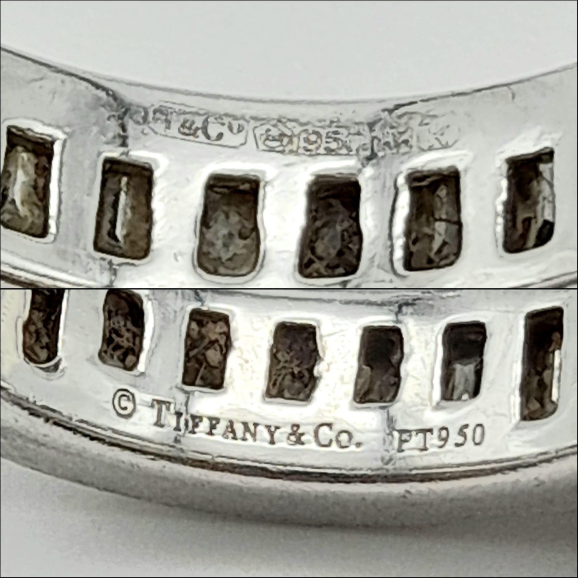 A Tiffany and Co Platinum and Diamond Full Eternity Ring. 950 platinum with full circle of high - Image 5 of 6