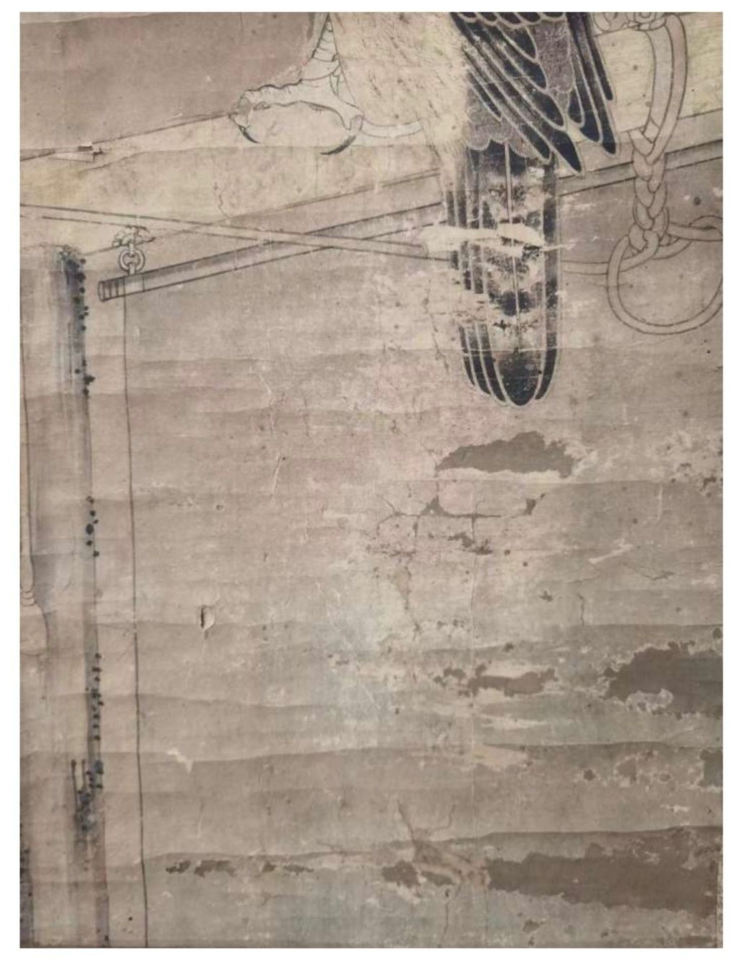 A Training Eagle (sketch) with the Mark of Emperor Huizong of Song 1082-1185. Inscribed by Qianlong. - Image 5 of 8