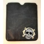 A Prada Black PVC Computer Tablet Cover - With Skull Decoration! 26cm x 21cm. Ref: 12883