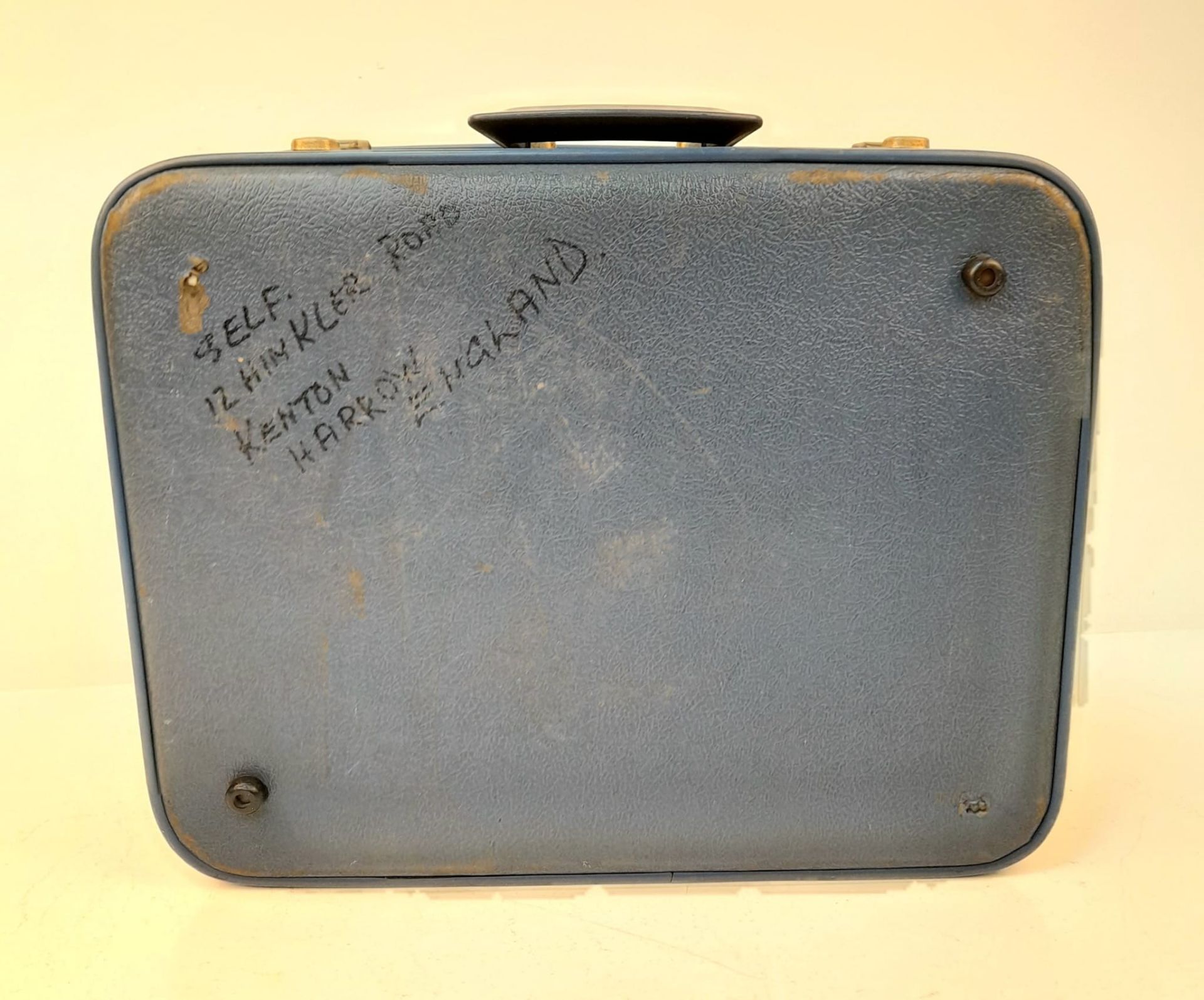 A Vintage 1960s Retro Small Blue Suitcase. 45cm x 36cm - Bild 6 aus 7