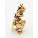 9K YELLOW GOLD DONALD DUCK DISNEY CHARM/PENDANT, 7G