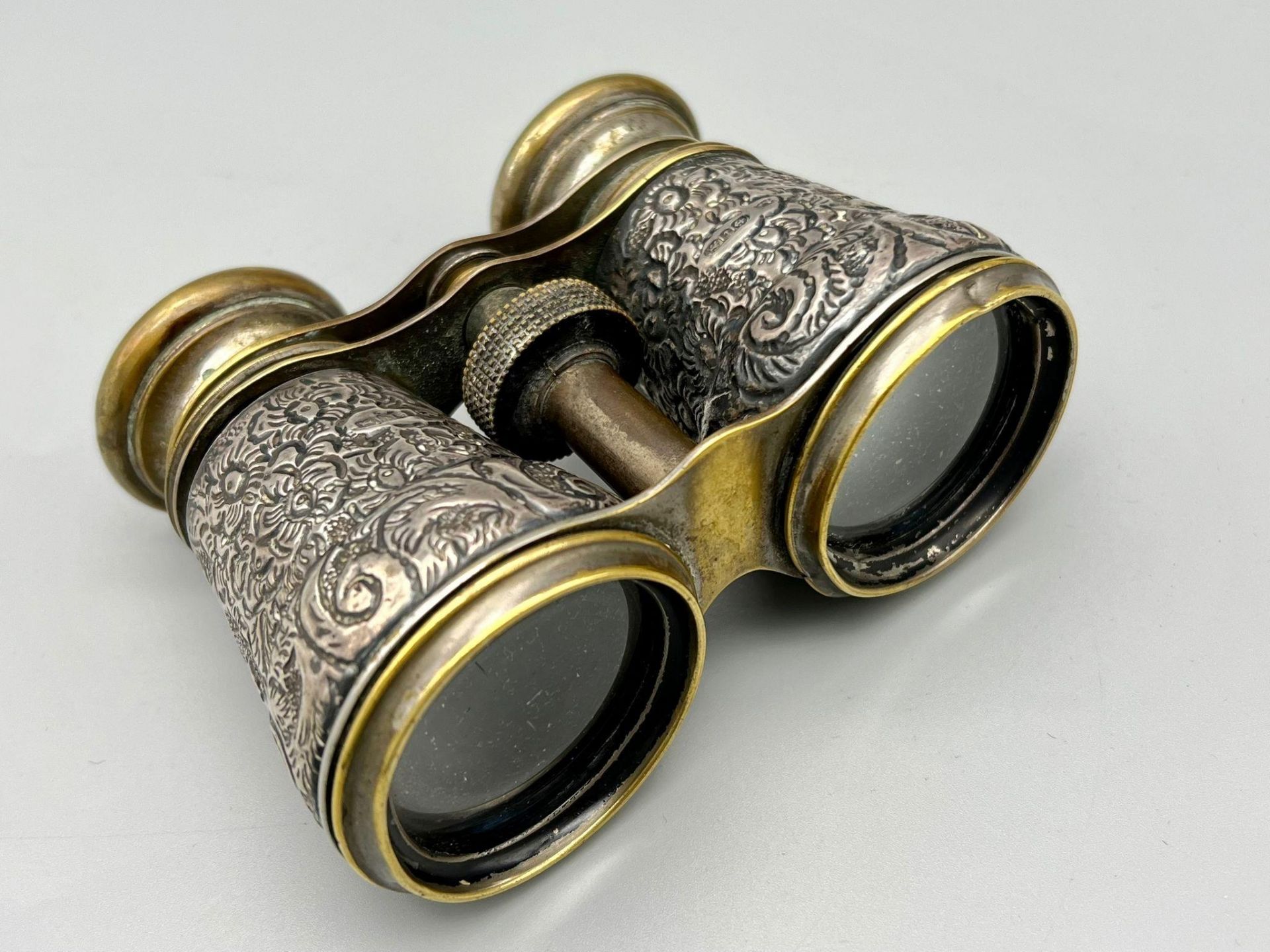 A Pair of Antique Victorian Silver Opera/Racing Glasses. Markings of Le Jockey Club Paris.