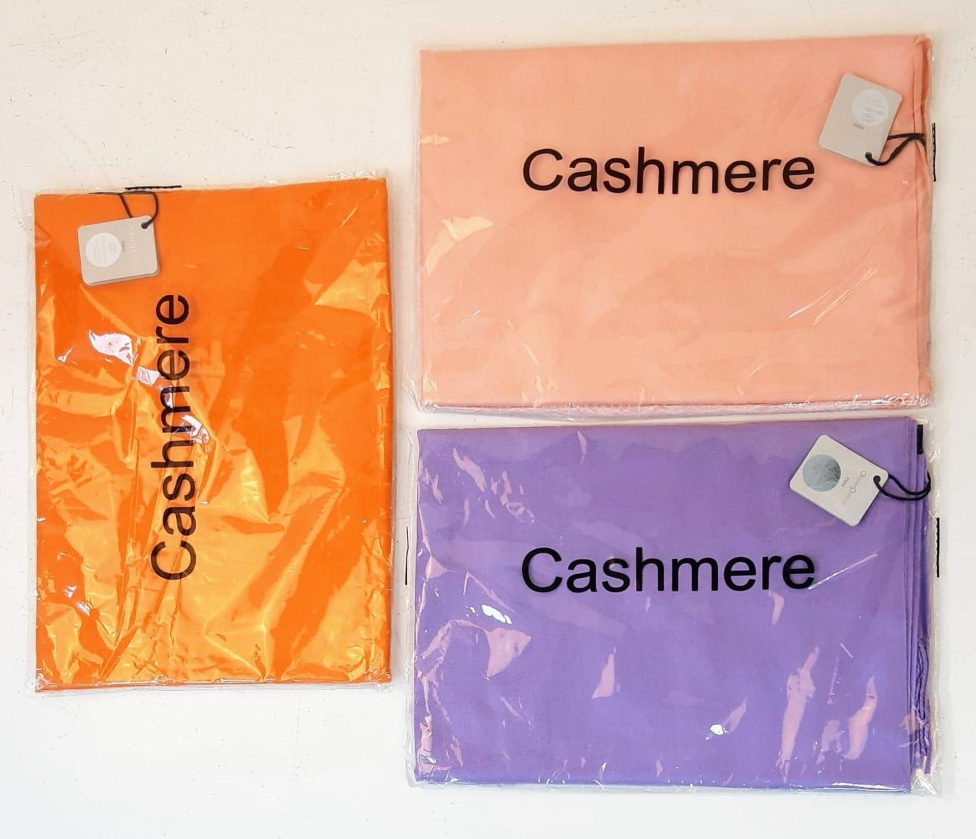 Three Cashmere scarfs by OLIVER PASCAL - PARIS. New/unused condition in original wraps with tags. - Bild 2 aus 3