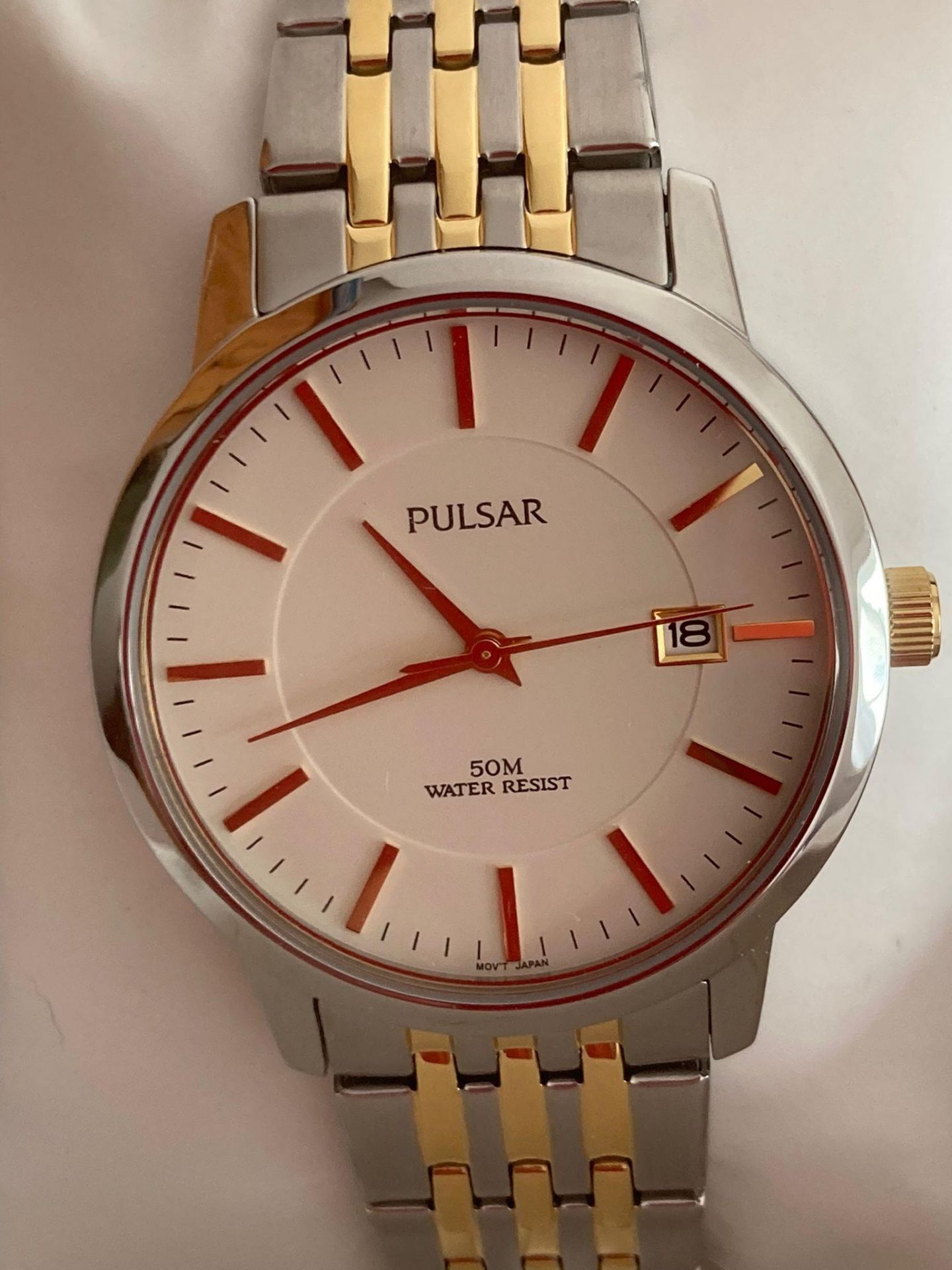 Gentlemans Quartz PULSAR WRISTWATCH model VX42-X330 made by SEIKO and finished in two tone,