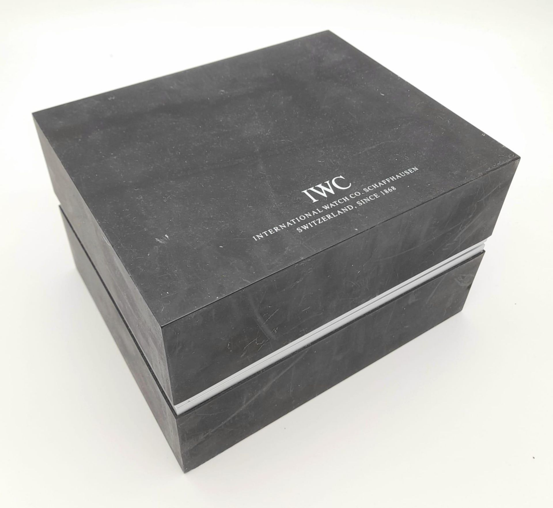 IWC PORTUGUESE CHRONOGRAPH WATCH, BLACK LEATHER STRAP AND CREAM DIAL. MODEL IW371401 WITH ORIGINAL - Image 10 of 10