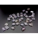 79Ct Cabochon, Natural Amethyst Gemstones Lot, Rectangular Shapes.